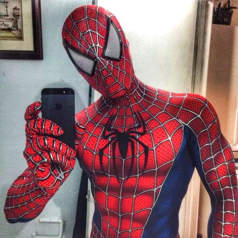 Costume Spiderman Noir Adulte Enfant, Tenue Spider-Man Noir